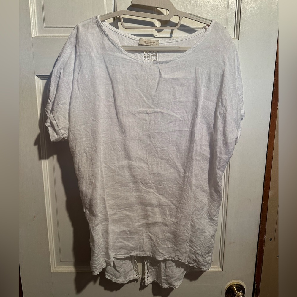 Bellamie White Crochet Detail Tunic